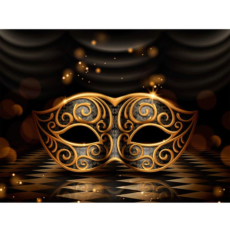 SJOLOON Mardi Gras Backdrop Carnival Masquerade Backdrop for Party Decoration Mardi Gras 11080(10x8FT) - Image 1
